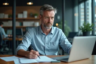 Expert en cybersécurité en bureau moderne