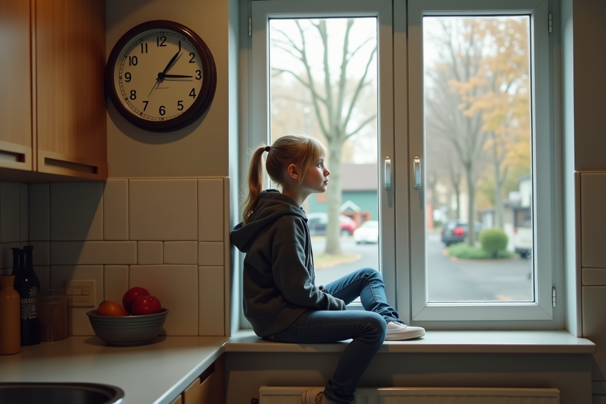 Fille de 13 ans regardant l