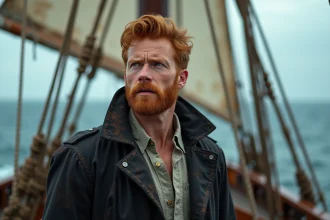 Homme marin contemplant l'horizon en mer