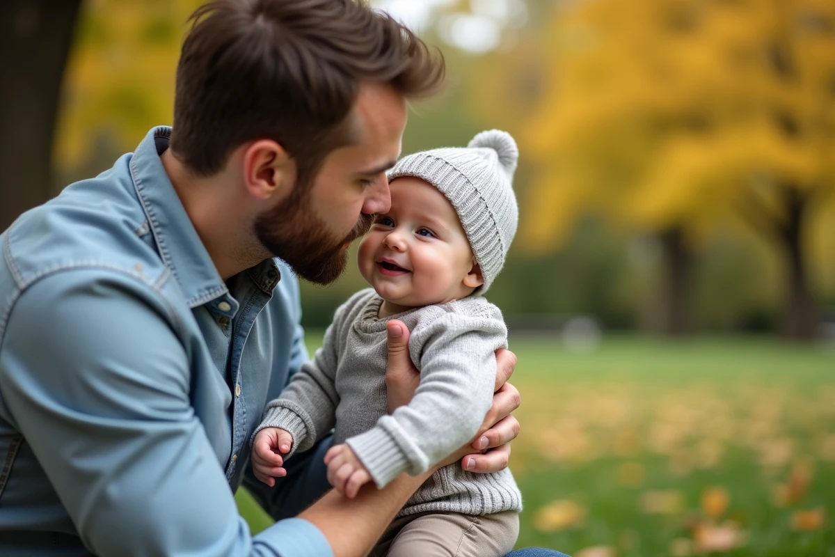 Pere et bebe lors d